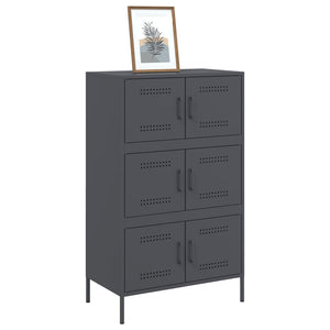 Ντουλάπι Ανθρακί 68x39x113 εκ. από Ατσάλι