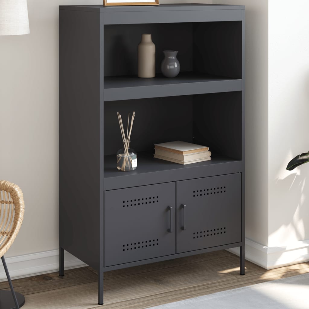 Ντουλάπι Ανθρακί 68x39x113 εκ. από Ατσάλι