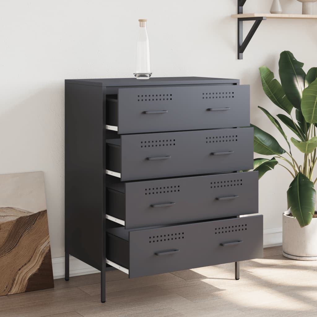Μπουφές Ανθρακί 68x39x89 εκ. από Ατσάλι - Pakobazaar