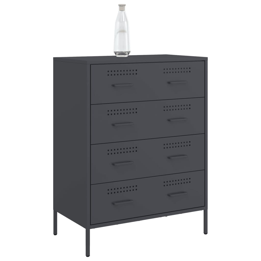 Μπουφές Ανθρακί 68x39x89 εκ. από Ατσάλι - Pakobazaar