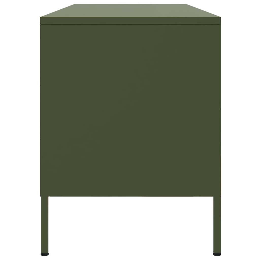 Έπιπλο Τηλεόρασης Πράσινο Λαδί 100,5x39x50,5 εκ. από Ατσάλι