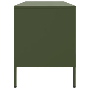 Έπιπλο Τηλεόρασης Πράσινο Λαδί 100,5x39x50,5 εκ. από Ατσάλι