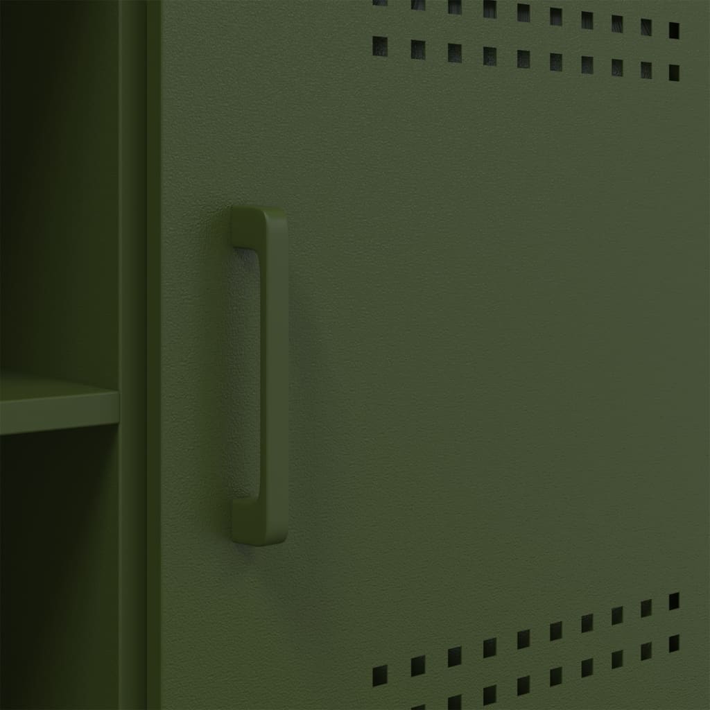 Έπιπλο Τηλεόρασης Πράσινο Λαδί 100,5x39x50,5 εκ. από Ατσάλι