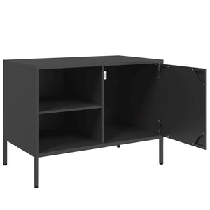 Έπιπλα Τηλεόρασης 2 τεμ. Μαύρο 68x39x50,5 εκ. από Χάλυβα