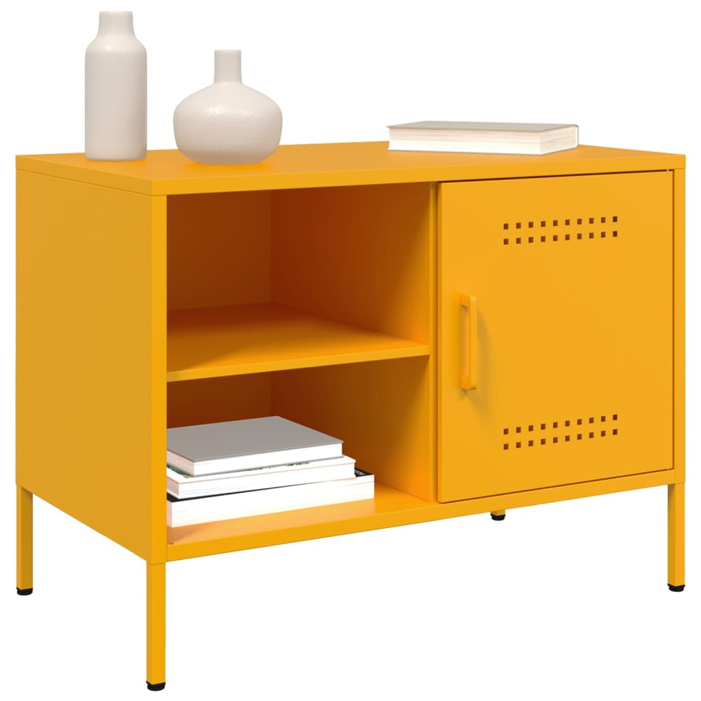 Έπιπλο Τηλεόρασης Μουσταρδί Κίτρινο 68x39x50,5 εκ. από Ατσάλι