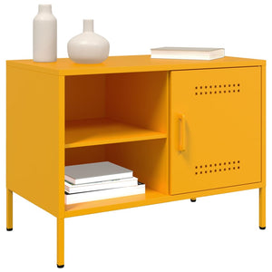 Έπιπλο Τηλεόρασης Μουσταρδί Κίτρινο 68x39x50,5 εκ. από Ατσάλι