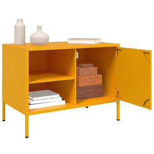 Έπιπλο Τηλεόρασης Μουσταρδί Κίτρινο 68x39x50,5 εκ. από Ατσάλι