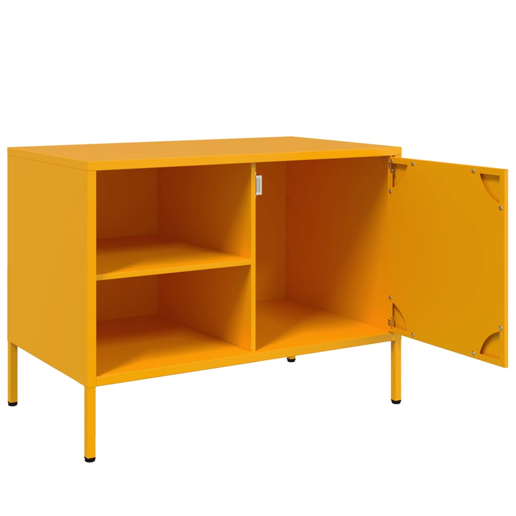 Έπιπλο Τηλεόρασης Μουσταρδί Κίτρινο 68x39x50,5 εκ. από Ατσάλι