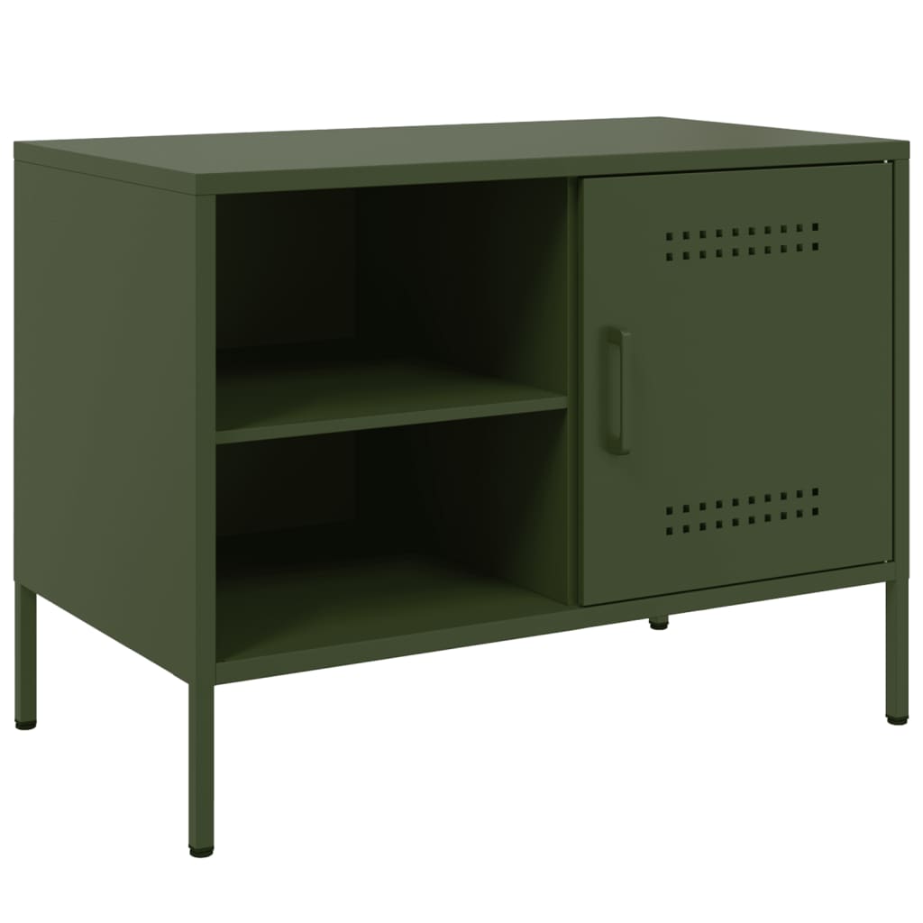 Έπιπλο Τηλεόρασης Πράσινο Λαδί 68x39x50,5 εκ. από Ατσάλι