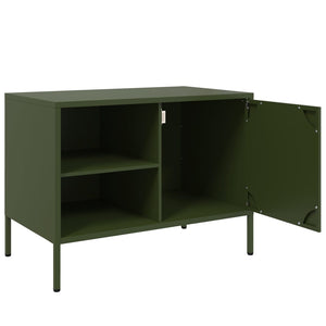 Έπιπλο Τηλεόρασης Πράσινο Λαδί 68x39x50,5 εκ. από Ατσάλι