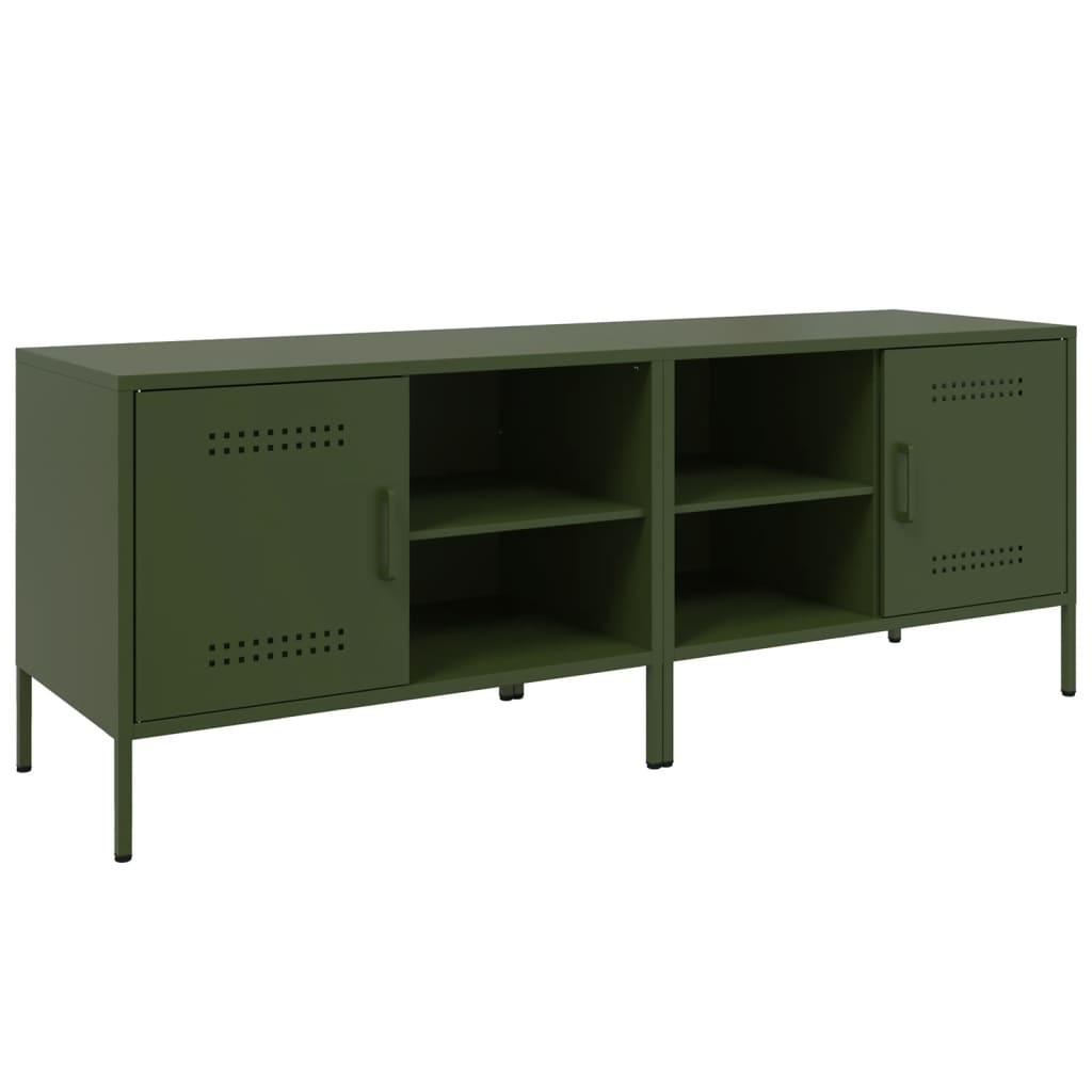 Έπιπλα Τηλεόρασης 2 τεμ. Πράσινο Λαδί 68x39x50,5 εκ. από Χάλυβα - Pakobazaar