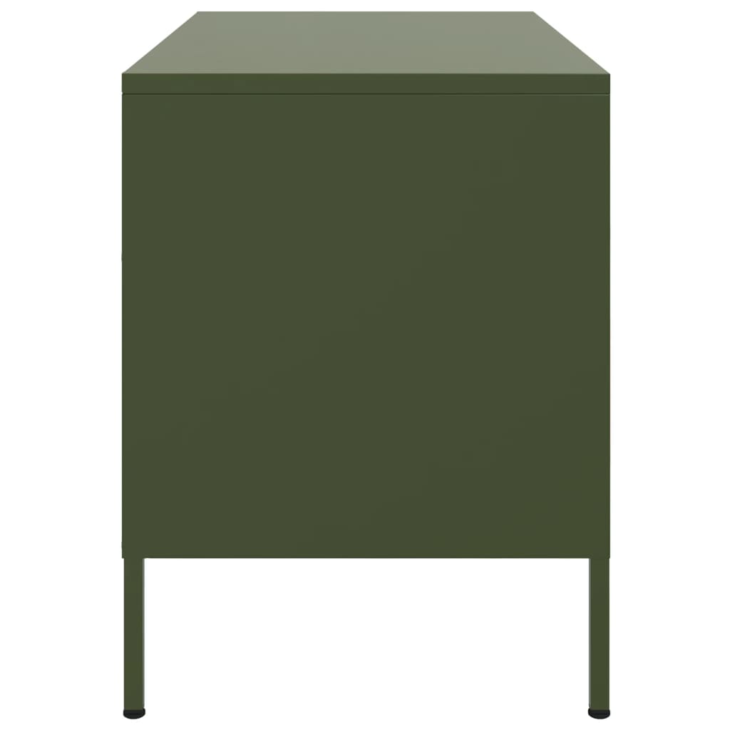 Έπιπλα Τηλεόρασης 2 τεμ. Πράσινο Λαδί 68x39x50,5 εκ. από Χάλυβα - Pakobazaar