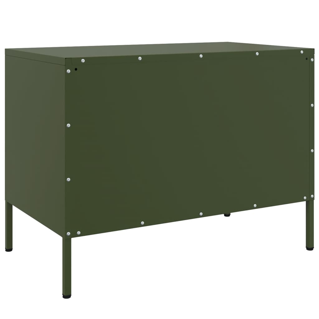 Έπιπλα Τηλεόρασης 2 τεμ. Πράσινο Λαδί 68x39x50,5 εκ. από Χάλυβα - Pakobazaar