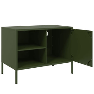 Έπιπλα Τηλεόρασης 2 τεμ. Πράσινο Λαδί 68x39x50,5 εκ. από Χάλυβα - Pakobazaar