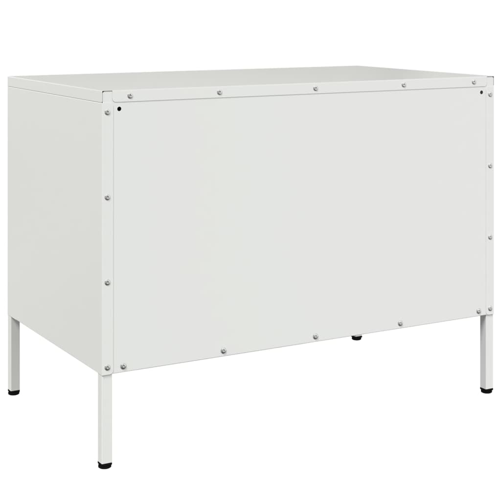 Έπιπλα Τηλεόρασης 2 τεμ. Λευκό 68x39x50,5 εκ. από Χάλυβα