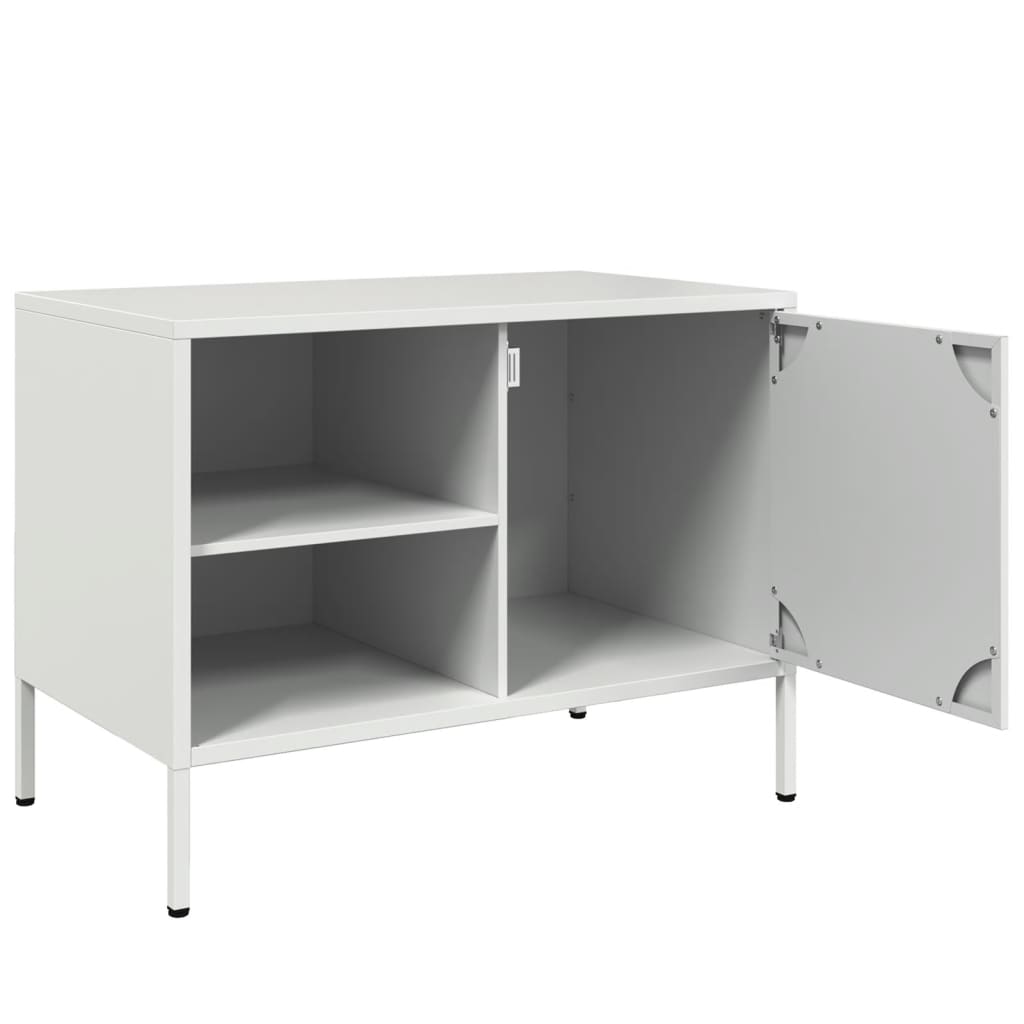 Έπιπλα Τηλεόρασης 2 τεμ. Λευκό 68x39x50,5 εκ. από Χάλυβα