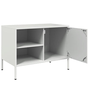 Έπιπλα Τηλεόρασης 2 τεμ. Λευκό 68x39x50,5 εκ. από Χάλυβα