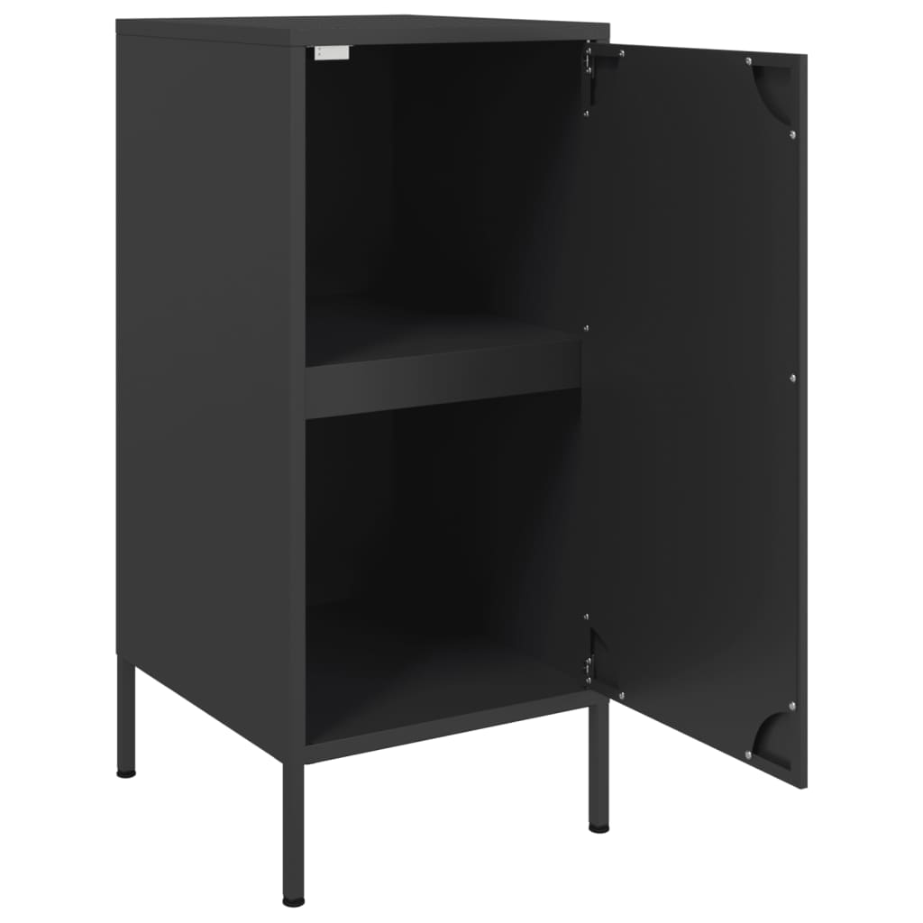 Ντουλάπια 2 τεμ. Μαύρα 36x39x79 εκ. από Χάλυβα