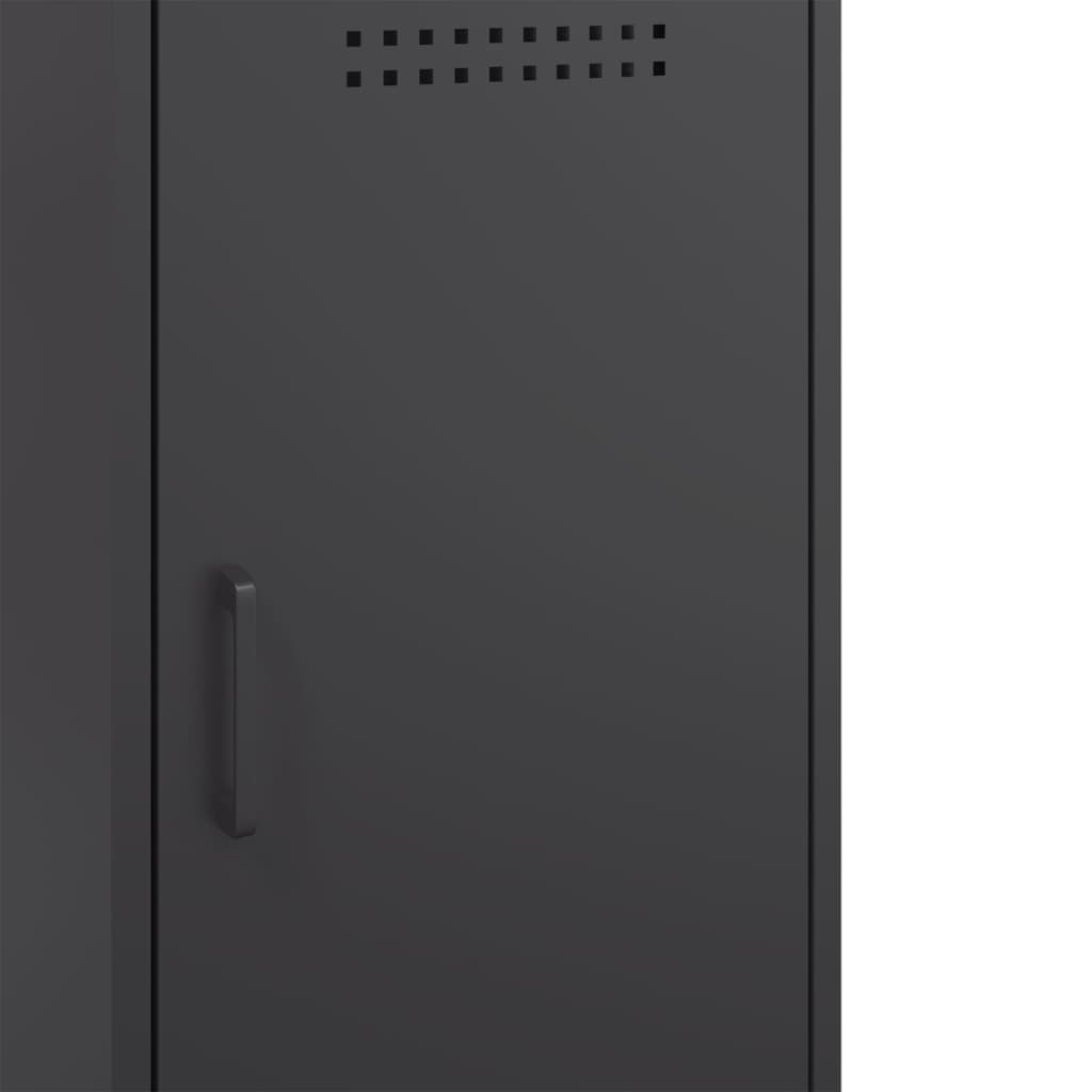 Ντουλάπι Μαύρο 100,5x39x79 εκ. από Χάλυβα