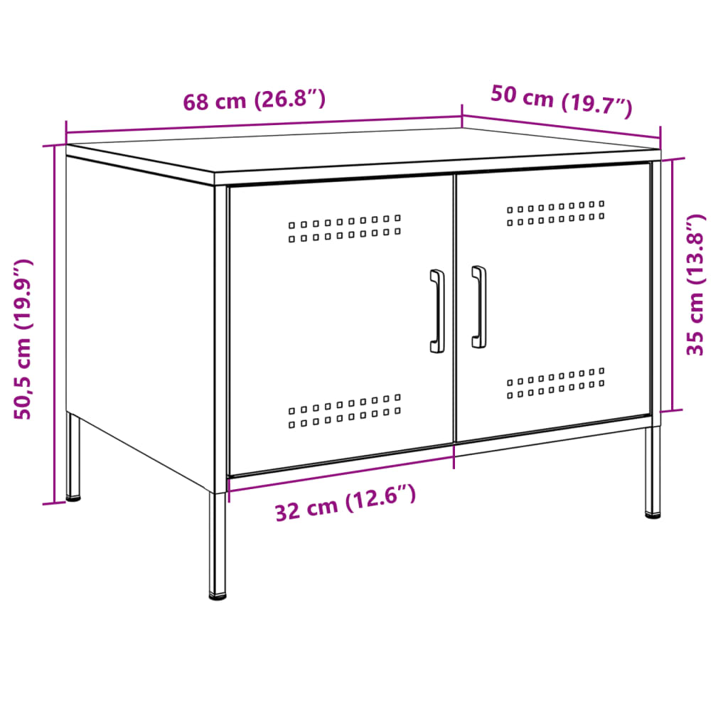 Τραπέζι Κήπου Κίτρινο Μουσταρδί 68x50x50,5 εκ. Ατσάλινο