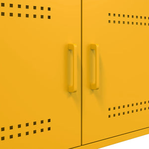 Τραπέζι Κήπου Κίτρινο Μουσταρδί 68x50x50,5 εκ. Ατσάλινο