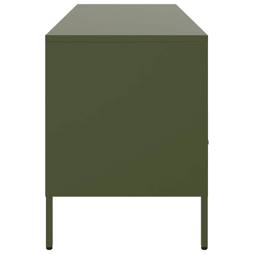 Έπιπλο Τηλεόρασης Πράσινο Λαδί 100,5x39x50,5 εκ. από Ατσάλι