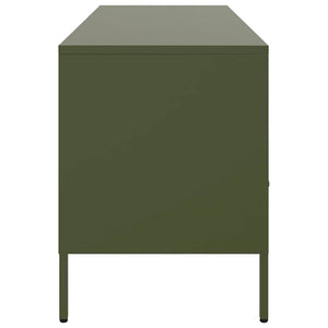 Έπιπλο Τηλεόρασης Πράσινο Λαδί 100,5x39x50,5 εκ. από Ατσάλι