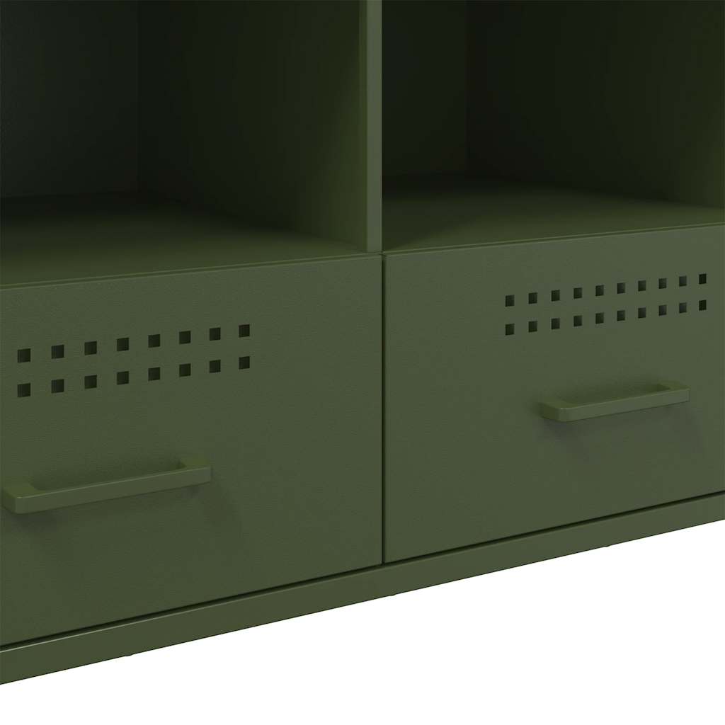 Έπιπλο Τηλεόρασης Πράσινο Λαδί 100,5x39x50,5 εκ. από Ατσάλι