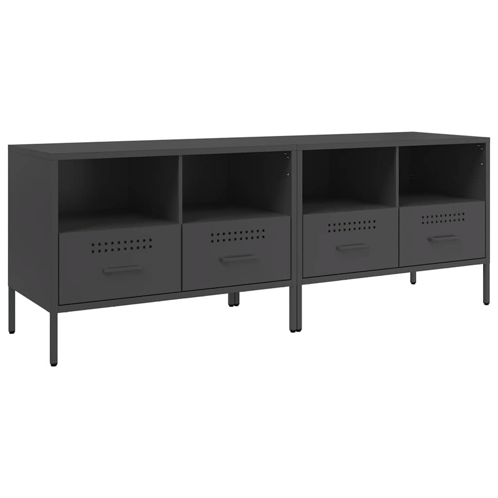 Έπιπλα Τηλεόρασης 2 τεμ. Μαύρο 68x39x50,5 εκ. από Χάλυβα