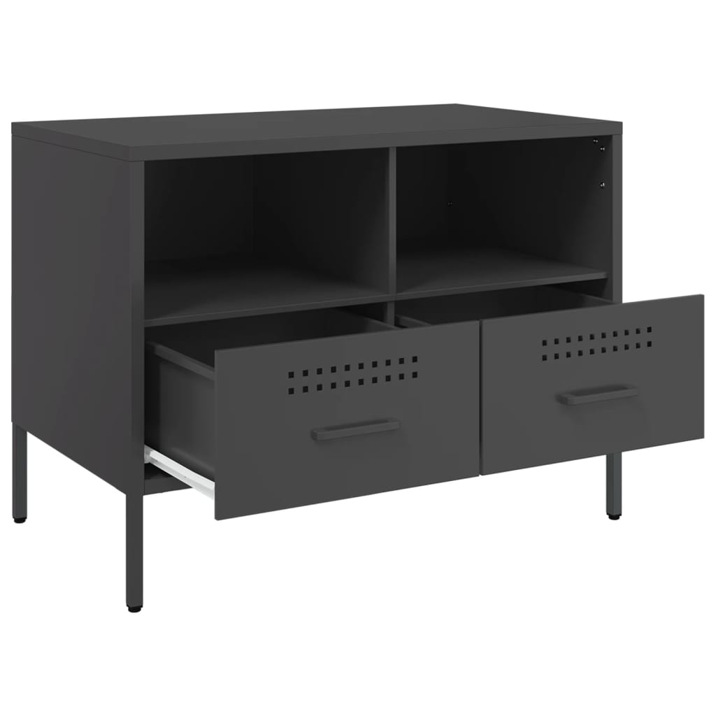 Έπιπλα Τηλεόρασης 2 τεμ. Μαύρο 68x39x50,5 εκ. από Χάλυβα
