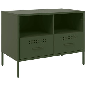 Έπιπλα Τηλεόρασης 2 τεμ. Πράσινο Λαδί 68x39x50,5 εκ. από Χάλυβα
