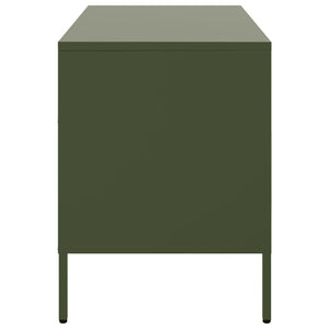 Έπιπλα Τηλεόρασης 2 τεμ. Πράσινο Λαδί 68x39x50,5 εκ. από Χάλυβα