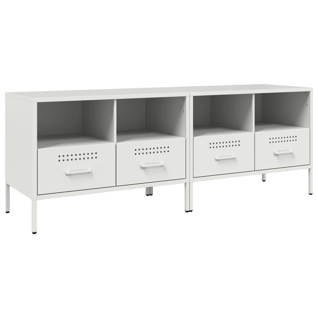 Έπιπλα Τηλεόρασης 2 τεμ. Λευκό 68x39x50,5 εκ. από Χάλυβα