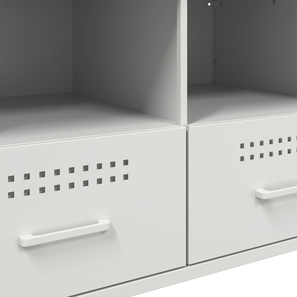 Έπιπλα Τηλεόρασης 2 τεμ. Λευκό 68x39x50,5 εκ. από Χάλυβα