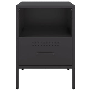 Κομοδίνο Μαύρο 36x39x50,5 εκ. από Χάλυβα