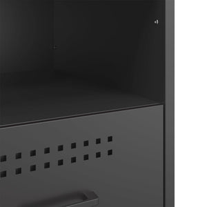 Κομοδίνο Μαύρο 36x39x50,5 εκ. από Χάλυβα