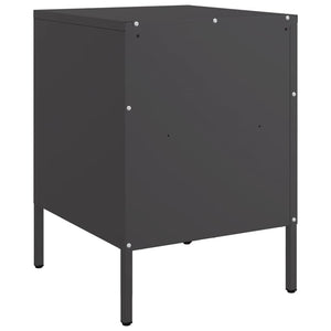 Κομοδίνα 2 τεμ. Μαύρα 36x39x50,5 εκ. Χάλυβα