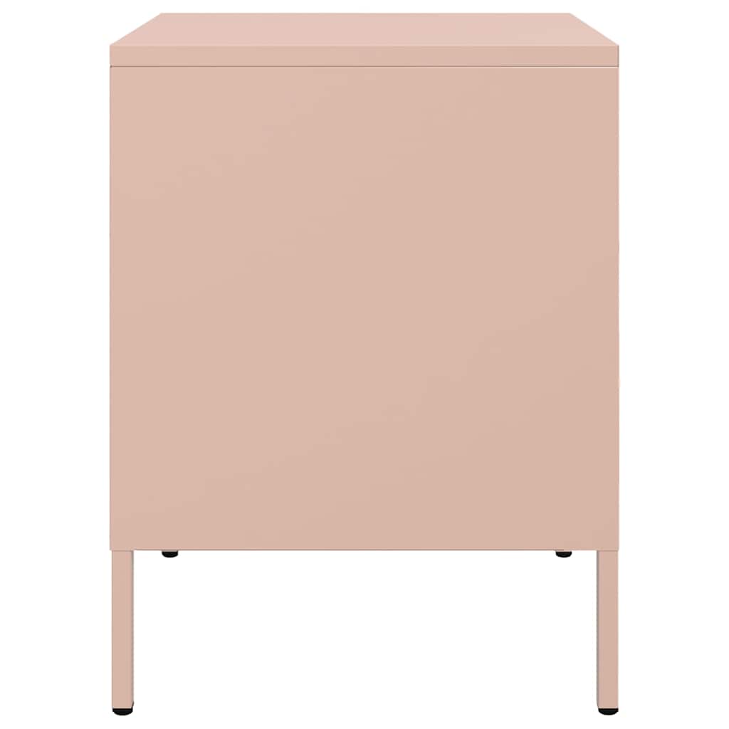 Κομοδίνα 2 τεμ. Ροζ 36x39x50,5 εκ. από Χάλυβα - Pakobazaar