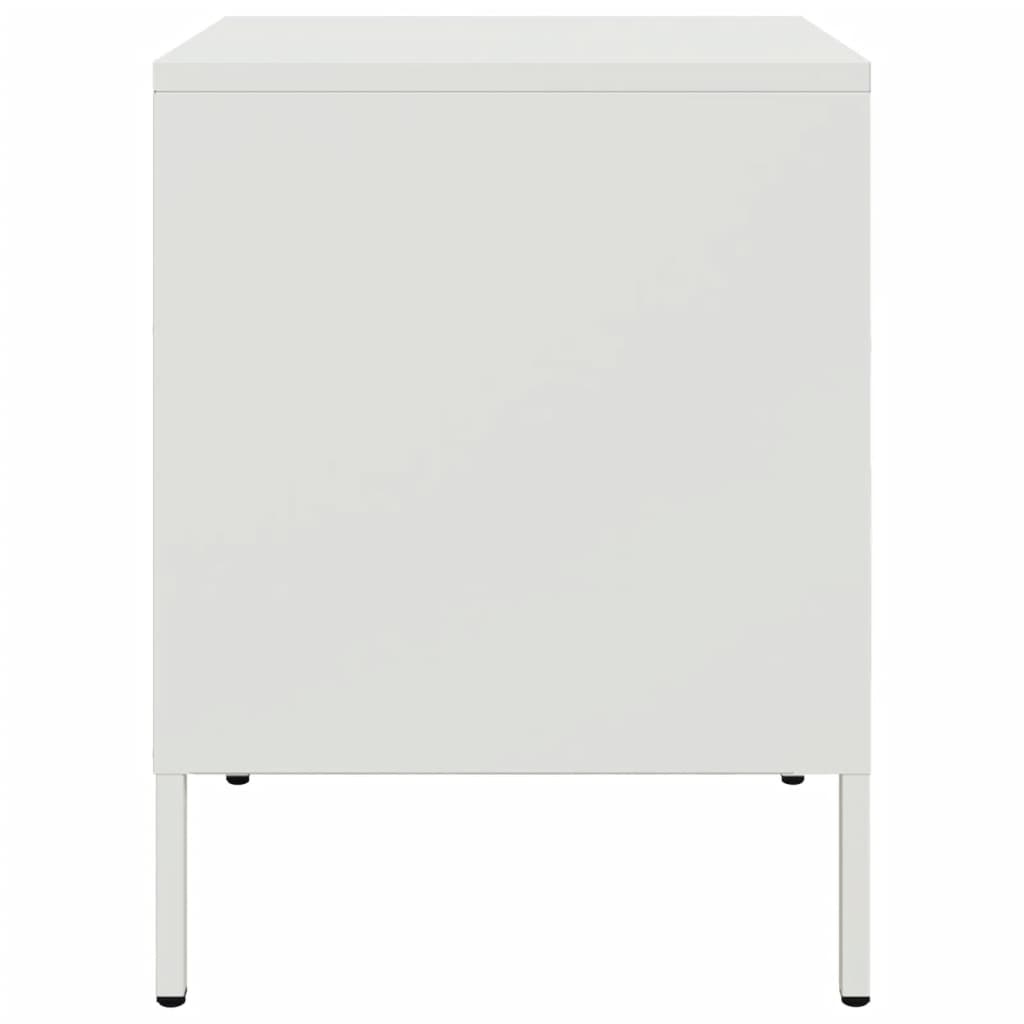 Κομοδίνο Λευκό 36x39x50,5 εκ. από Χάλυβα - Pakobazaar