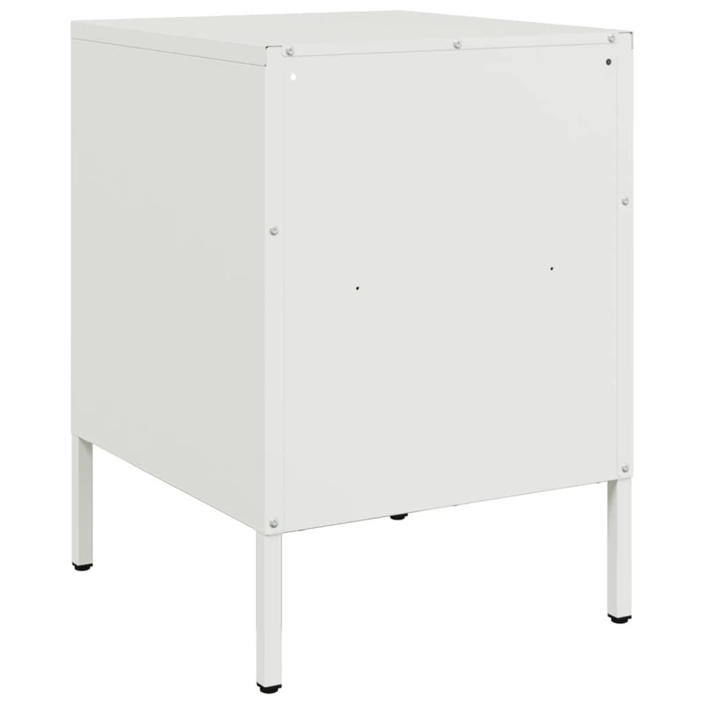 Κομοδίνο Λευκό 36x39x50,5 εκ. από Χάλυβα - Pakobazaar