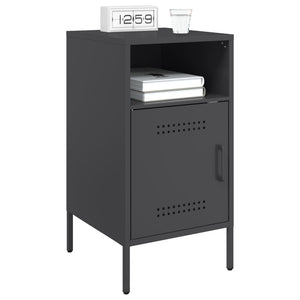 Κομοδίνο Μαύρο 36x39x68 εκ. από Χάλυβα