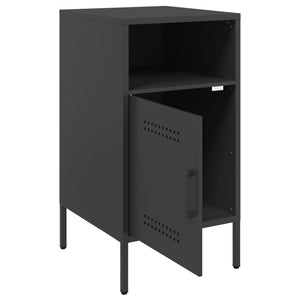 Κομοδίνο Μαύρο 36x39x68 εκ. από Χάλυβα