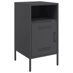 Κομοδίνα 2 τεμ. Μαύρα 36x39x68 εκ. από Χάλυβα