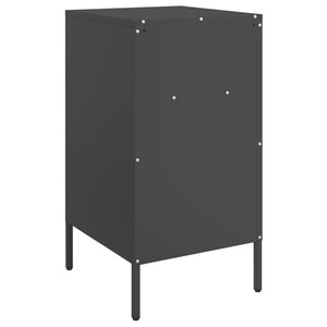 Κομοδίνα 2 τεμ. Μαύρα 36x39x68 εκ. από Χάλυβα
