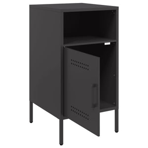 Κομοδίνα 2 τεμ. Μαύρα 36x39x68 εκ. από Χάλυβα
