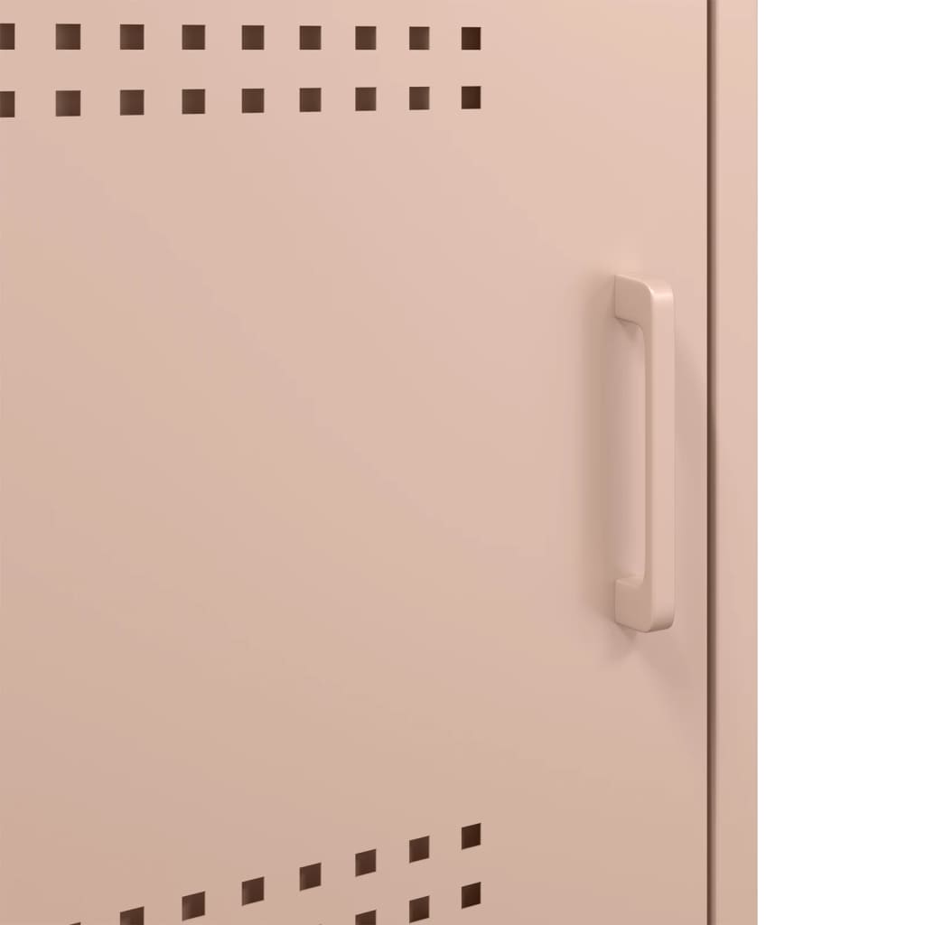 Κομοδίνα 2 τεμ. Ροζ 36x39x68 εκ. από Χάλυβα