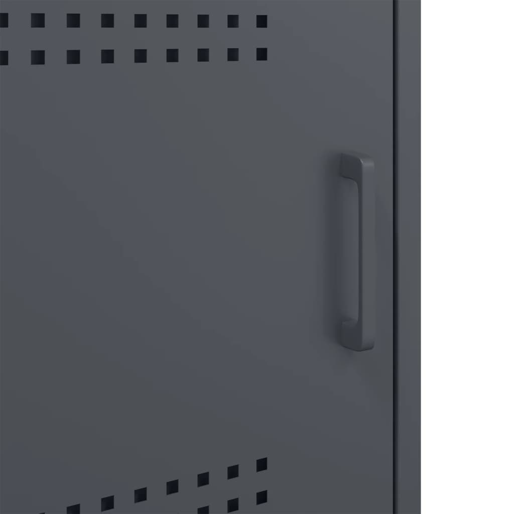 Κομοδίνο Ανθρακί 36x39x68 εκ. από Χάλυβα