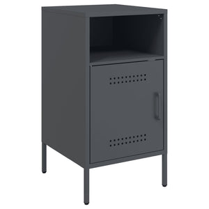 Κομοδίνα 2 τεμ. Ανθρακί 36x39x68 εκ. από Χάλυβα