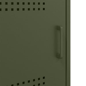 Κομοδίνο Πράσινο Λαδί 36x39x68 εκ. από Χάλυβα