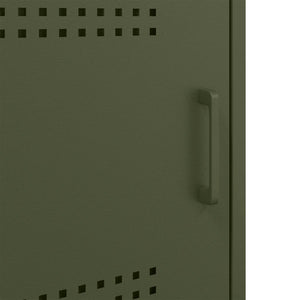 Κομοδίνα 2 τεμ. Πράσινο Λαδί 36x39x68 εκ. από Χάλυβα - Pakobazaar